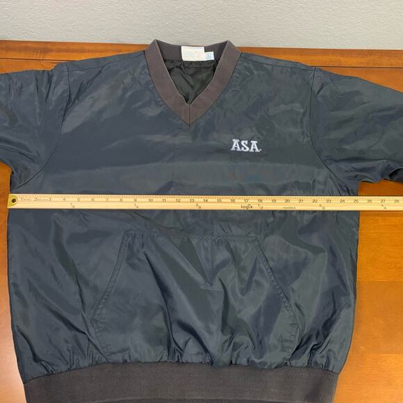 ASA Amateur Softball Association Umpire Wear V-Neck Windbreaker Jacket Men Large - Picture 2 of 8